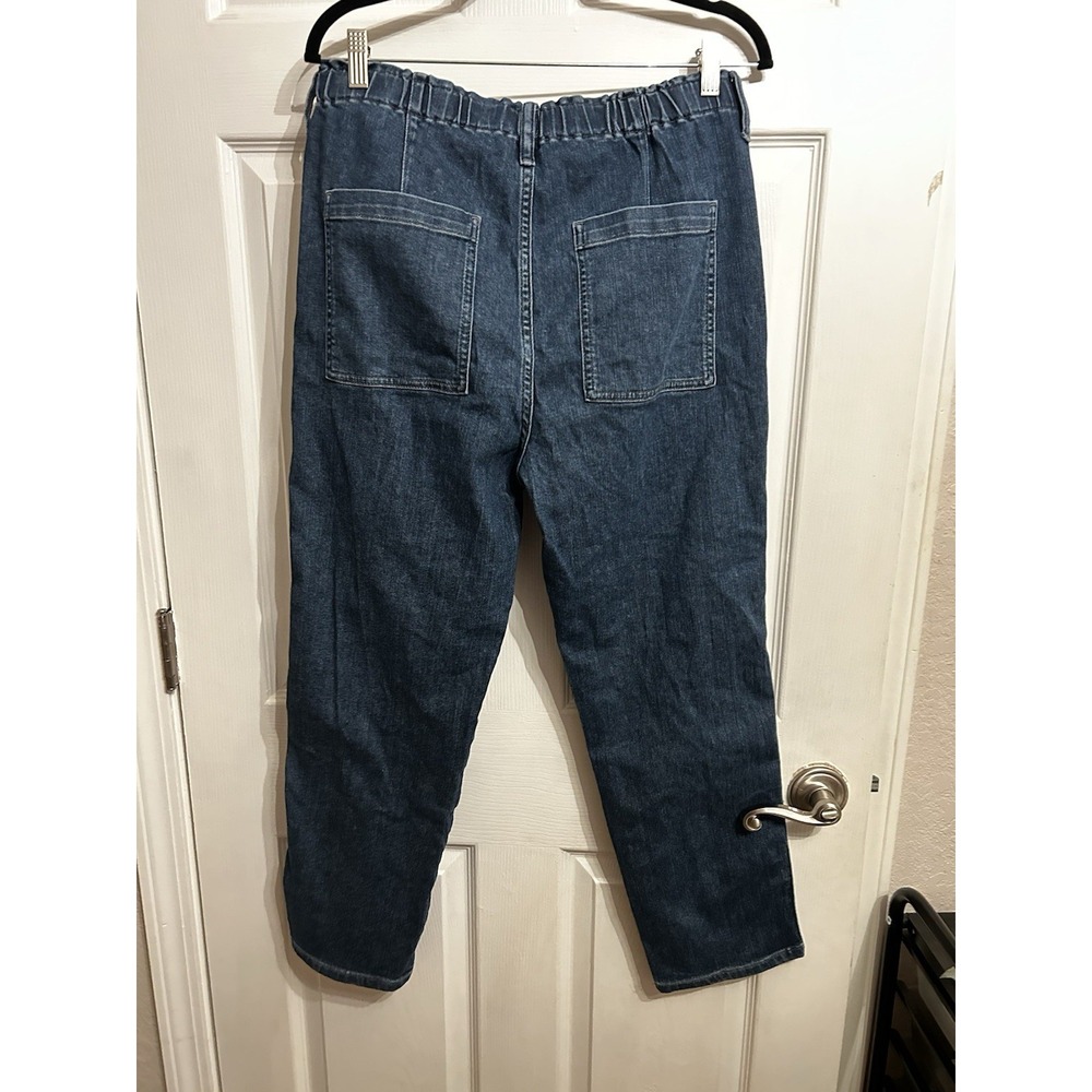 J. Crew Womens 31 High Rise Elastic Waist Stretch Ankle Jeans Dark Washed Denim - Picture 9 of 12